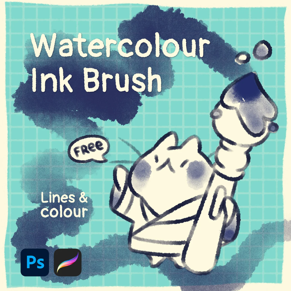 水彩墨水笔刷 - Procreate笔刷