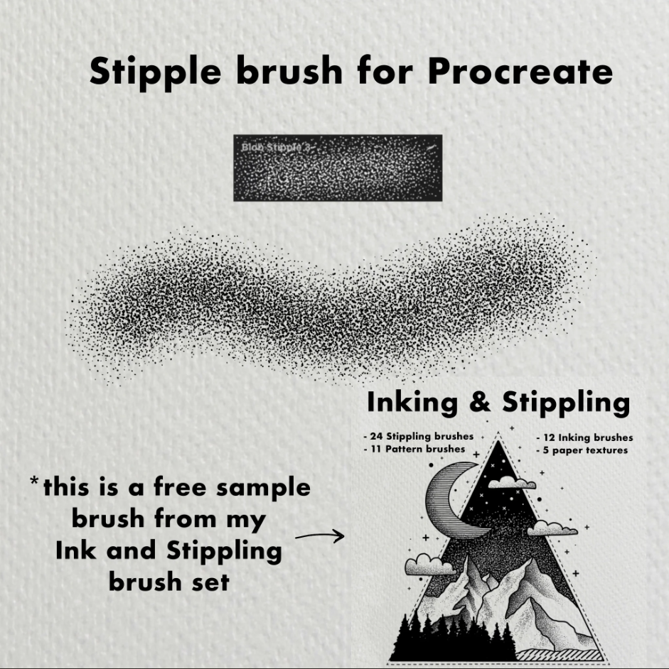 点状斑点笔刷 - Procreate笔刷预览效果
